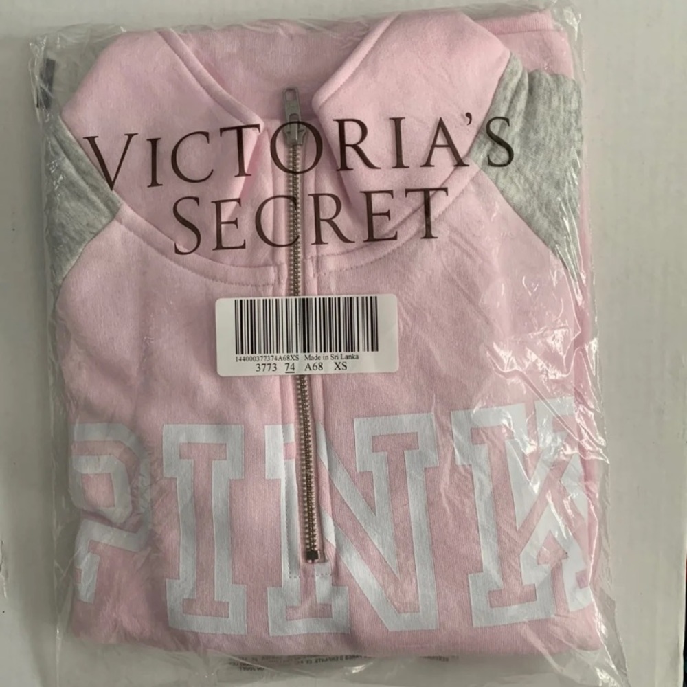 NWT Victoria’s Secret Pink Quarter Zip XS